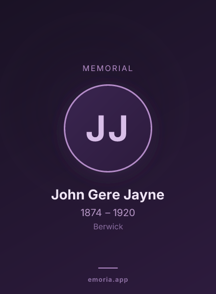 Memorial portrait of John Gere Jayne