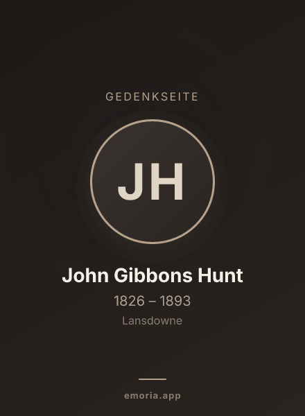Gedenkportrait von John Gibbons Hunt