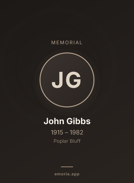 Memorial portrait of John Gibbs