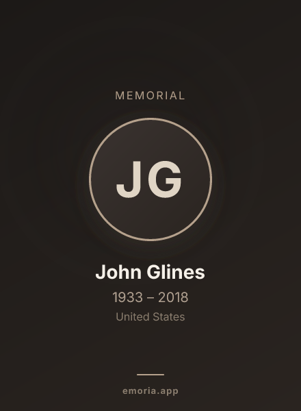 Memorial portrait of John Glines