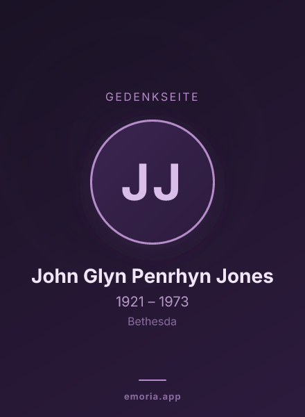 Gedenkportrait von John Glyn Penrhyn Jones