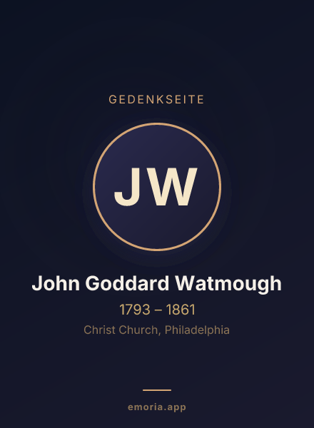 Gedenkportrait von John Goddard Watmough
