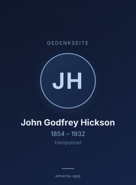 Gedenkportrait von John Godfrey Hickson