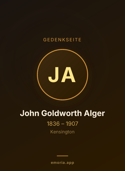 Gedenkportrait von John Goldworth Alger