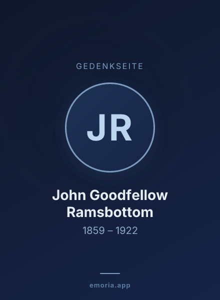 Gedenkportrait von John Goodfellow Ramsbottom