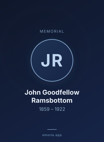 Memorial portrait of John Goodfellow Ramsbottom
