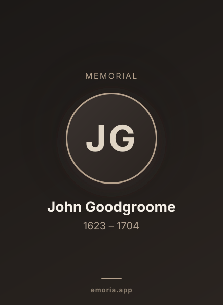 Memorial portrait of John Goodgroome