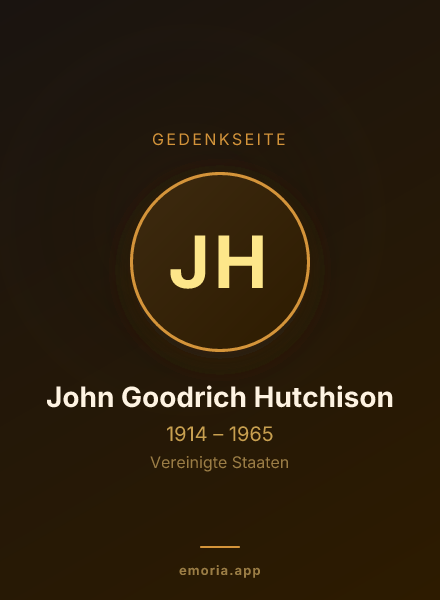 Gedenkportrait von John Goodrich Hutchison