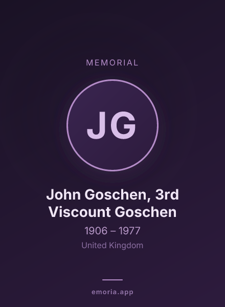 Memorial portrait of John Goschen, 3rd Viscount Goschen