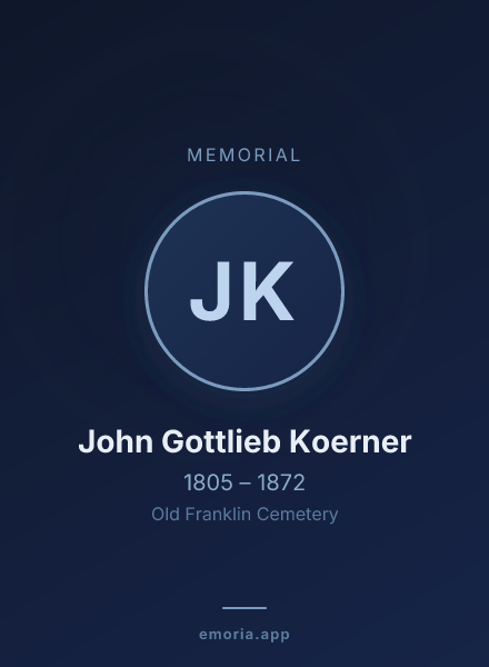 Memorial portrait of John Gottlieb Koerner