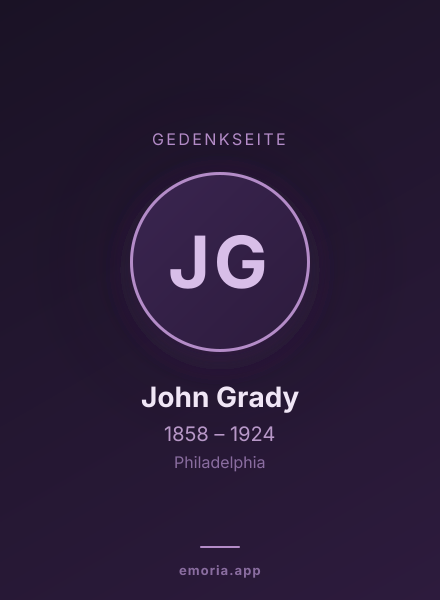 Gedenkportrait von John Grady
