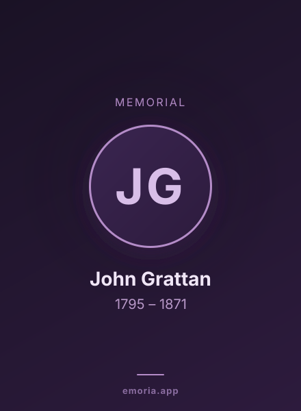 Memorial portrait of John Grattan