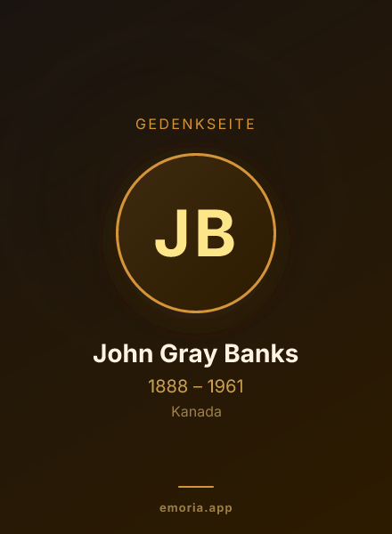 Gedenkportrait von John Gray Banks