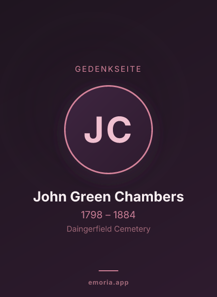 Gedenkportrait von John Green Chambers