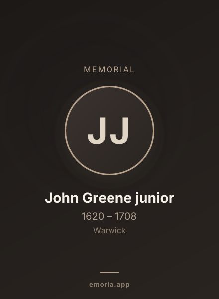 Memorial portrait of John Greene junior