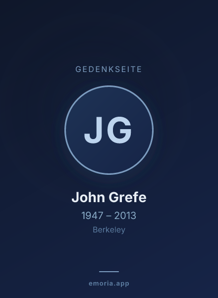 Gedenkportrait von John Grefe