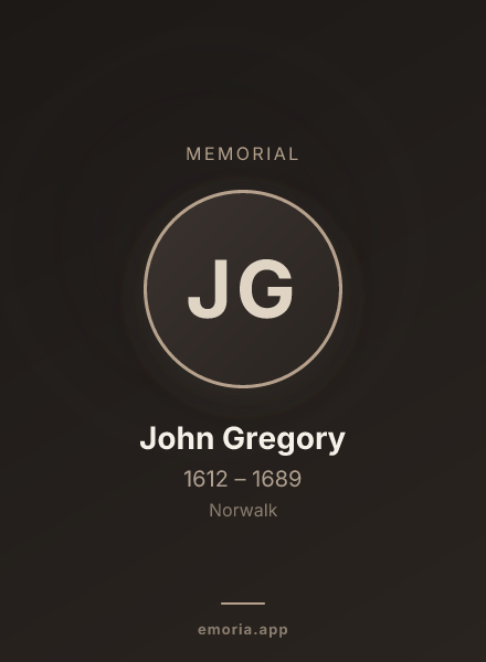 Memorial portrait of John Gregory