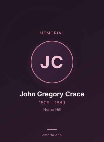 Memorial portrait of John Gregory Crace