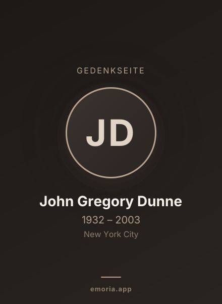 Gedenkportrait von John Gregory Dunne