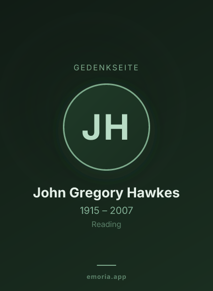 Gedenkportrait von John Gregory Hawkes