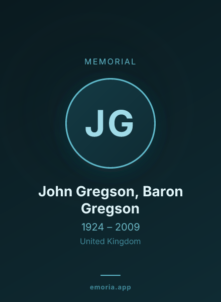 Memorial portrait of John Gregson, Baron Gregson