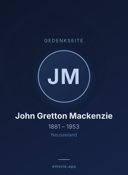 Gedenkportrait von John Gretton Mackenzie