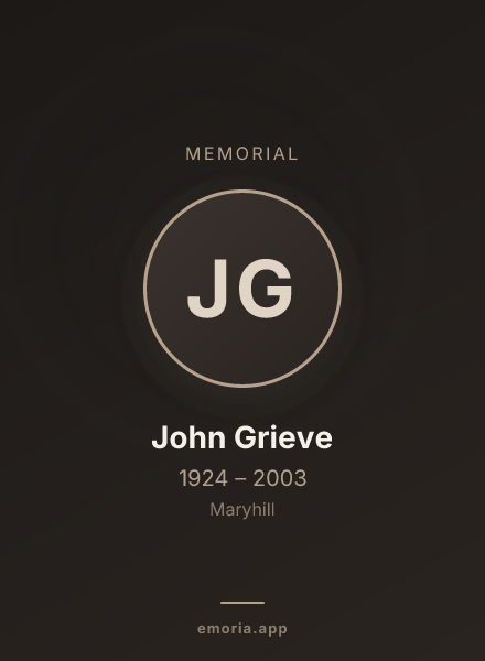 Memorial portrait of John Grieve