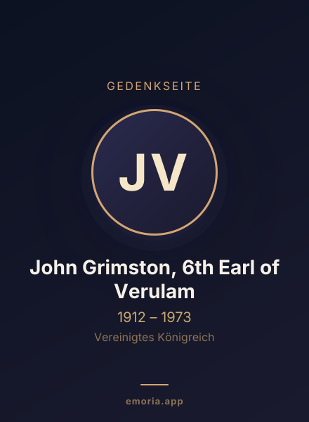 Gedenkportrait von John Grimston, 6th Earl of Verulam