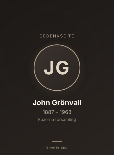Gedenkportrait von John Grönvall