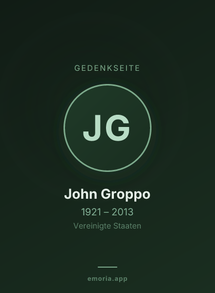 Gedenkportrait von John Groppo