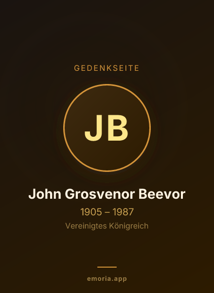 Gedenkportrait von John Grosvenor Beevor