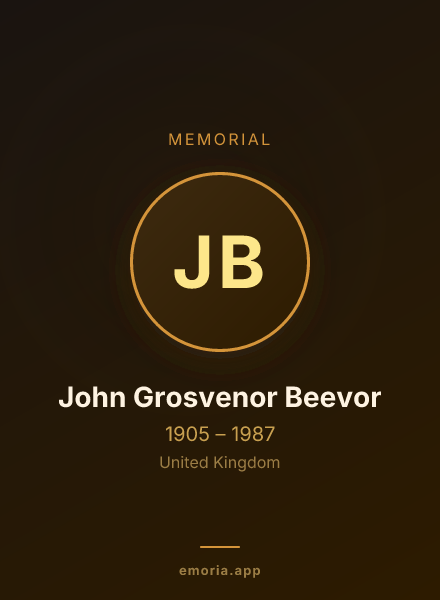 Memorial portrait of John Grosvenor Beevor