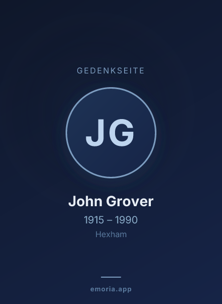 Gedenkportrait von John Grover