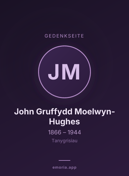 Gedenkportrait von John Gruffydd Moelwyn-Hughes