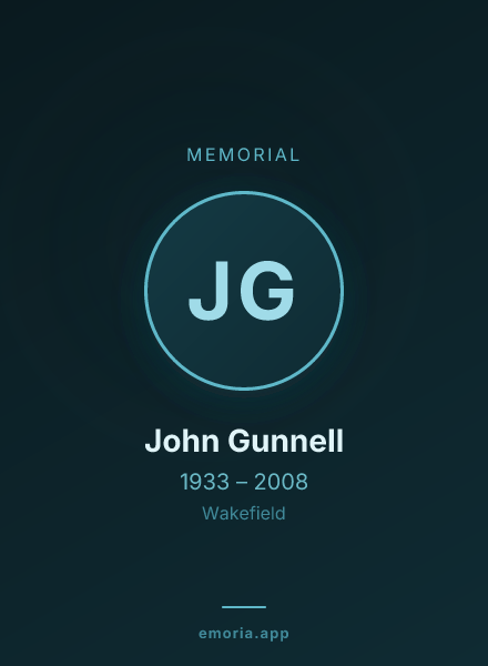 Memorial portrait of John Gunnell