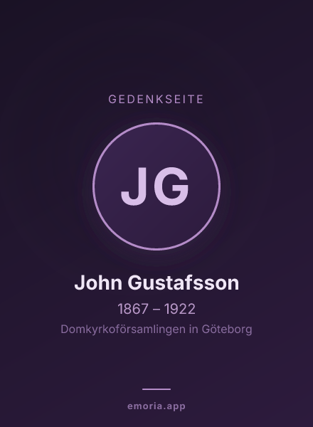 Gedenkportrait von John Gustafsson