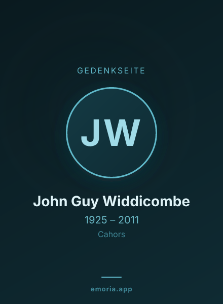 Gedenkportrait von John Guy Widdicombe