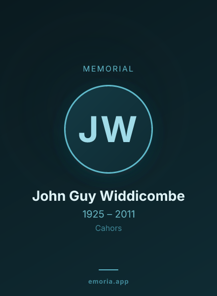 Memorial portrait of John Guy Widdicombe