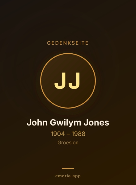 Gedenkportrait von John Gwilym Jones