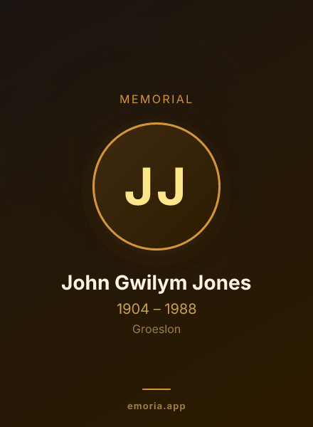 Memorial portrait of John Gwilym Jones