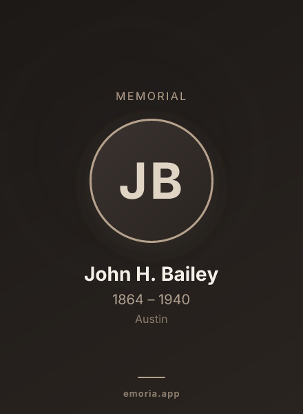 Memorial portrait of John H. Bailey