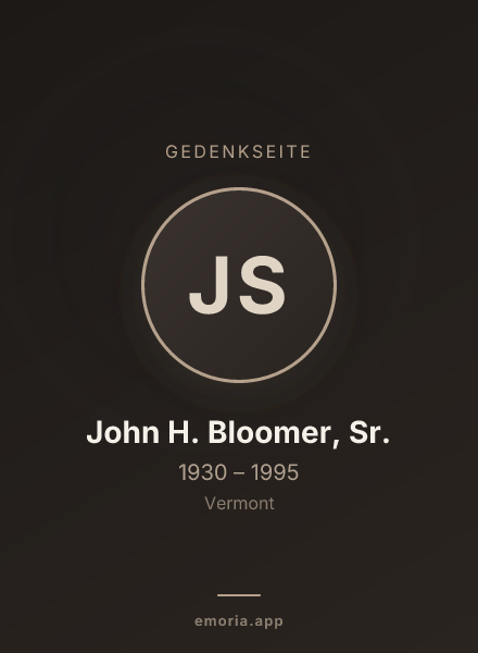 Gedenkportrait von John H. Bloomer, Sr.