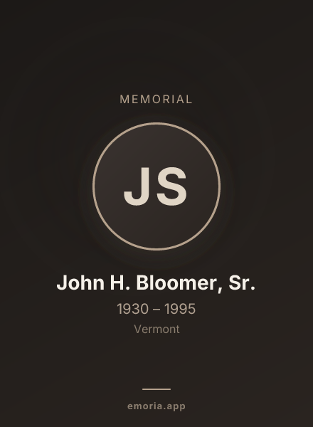 Memorial portrait of John H. Bloomer, Sr.