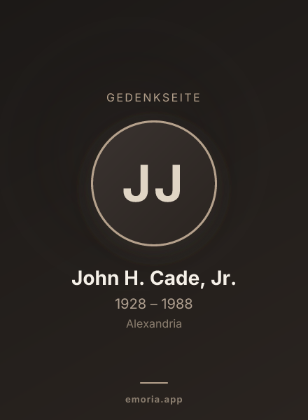 Gedenkportrait von John H. Cade, Jr.