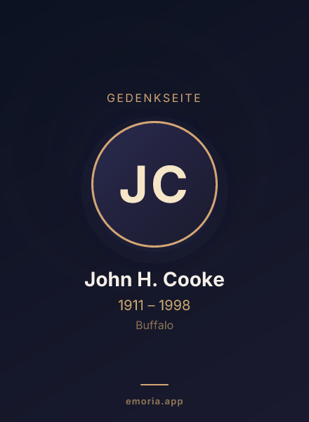 Gedenkportrait von John H. Cooke