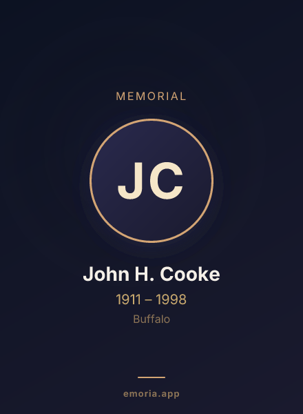 Memorial portrait of John H. Cooke