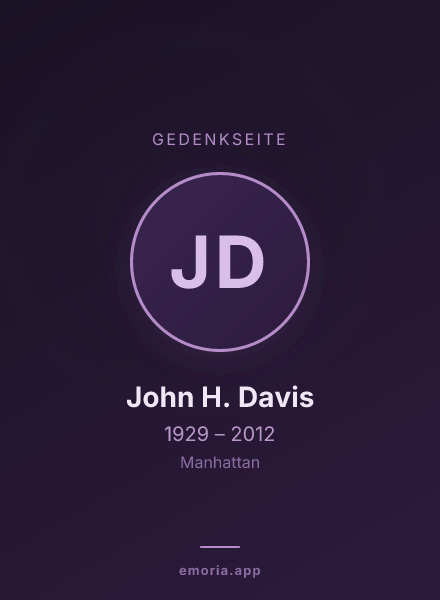 Gedenkportrait von John H. Davis