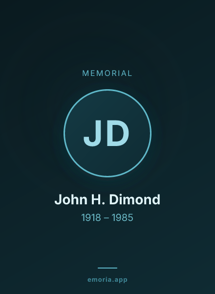 Memorial portrait of John H. Dimond