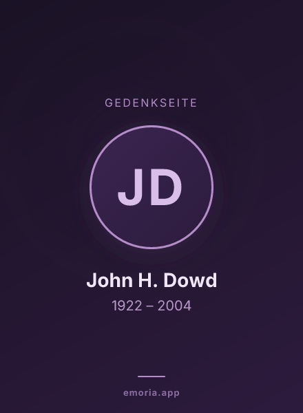 Gedenkportrait von John H. Dowd