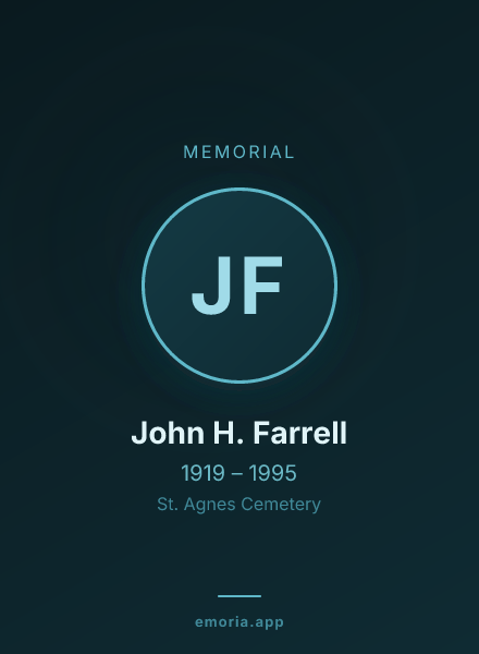 Memorial portrait of John H. Farrell